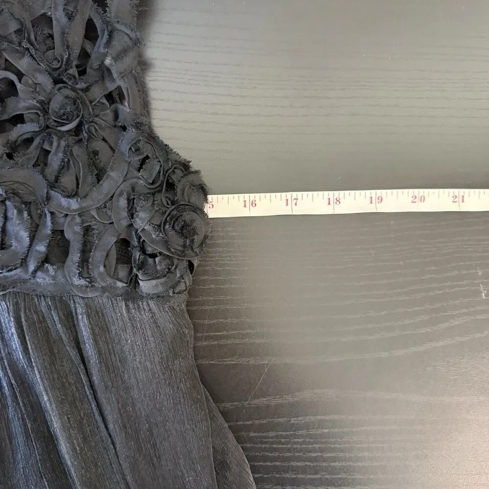 Black Rosette Fairy Grunge Coquette Babydoll Layered Mini Dress Whimsigoth - Picture 6 of 9